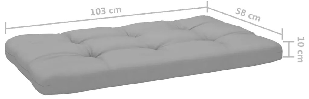 6 pcs conj. lounge paletes c/ almofadões pinho impregnado cinza