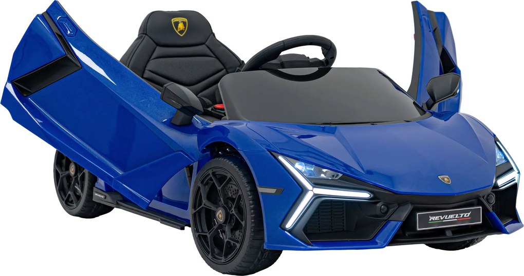 Carro elétrico para Crianças Lamborghini Revuelto 12V 4x4 Rodas Espuma EVA, Assento couro ecológico Azul