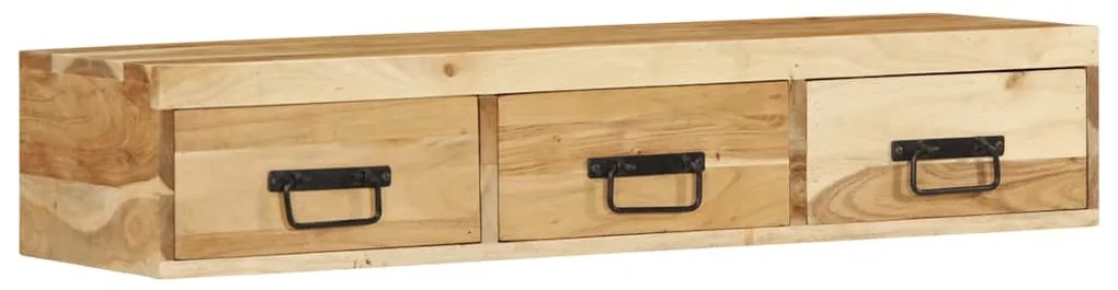 Armário de TV para parede 100x30x19 cm madeira acácia maciça