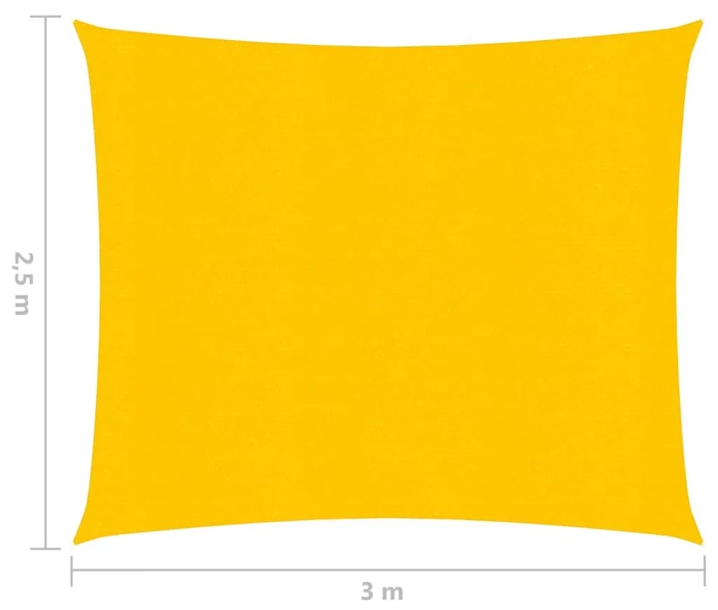 Para-sol estilo vela 160 g/m² 2,5x3 m PEAD amarelo