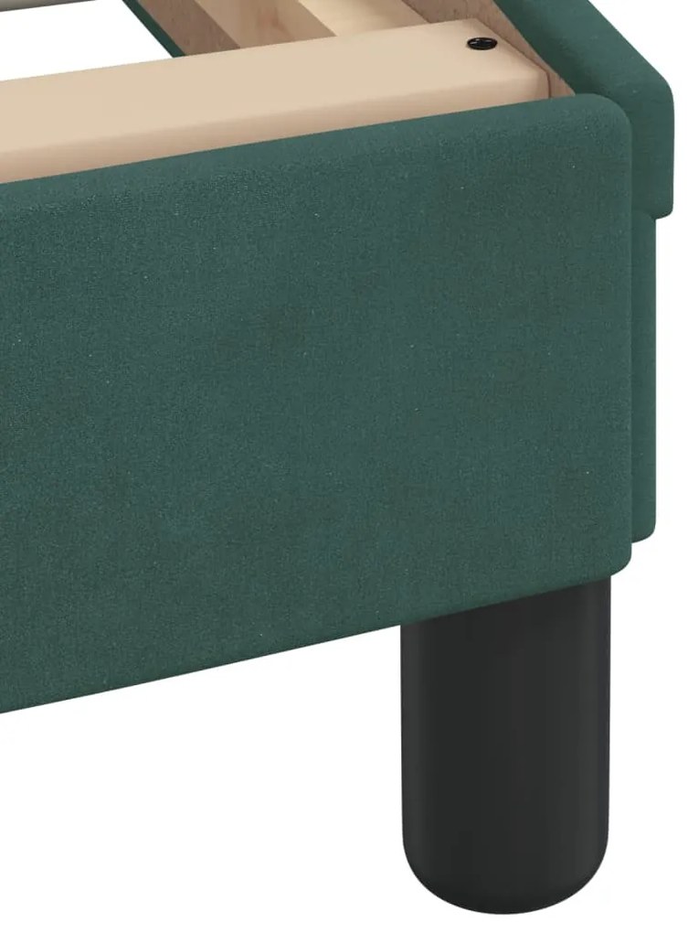 Estrutura de cama sem colchão 90x190 cm veludo verde-escuro