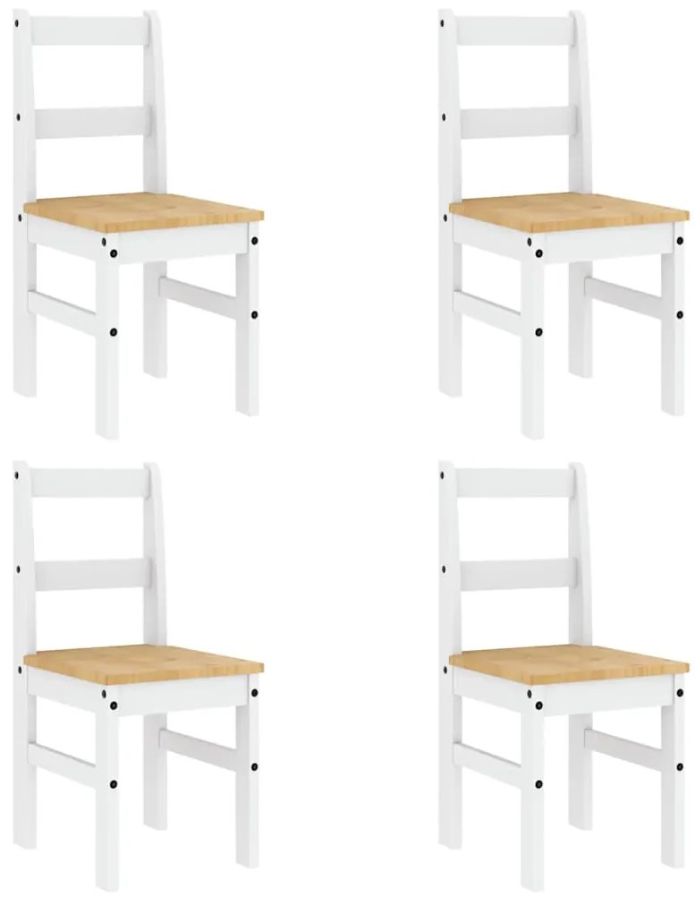 5 pcs conjunto de jantar Panama madeira pinho maciça branco