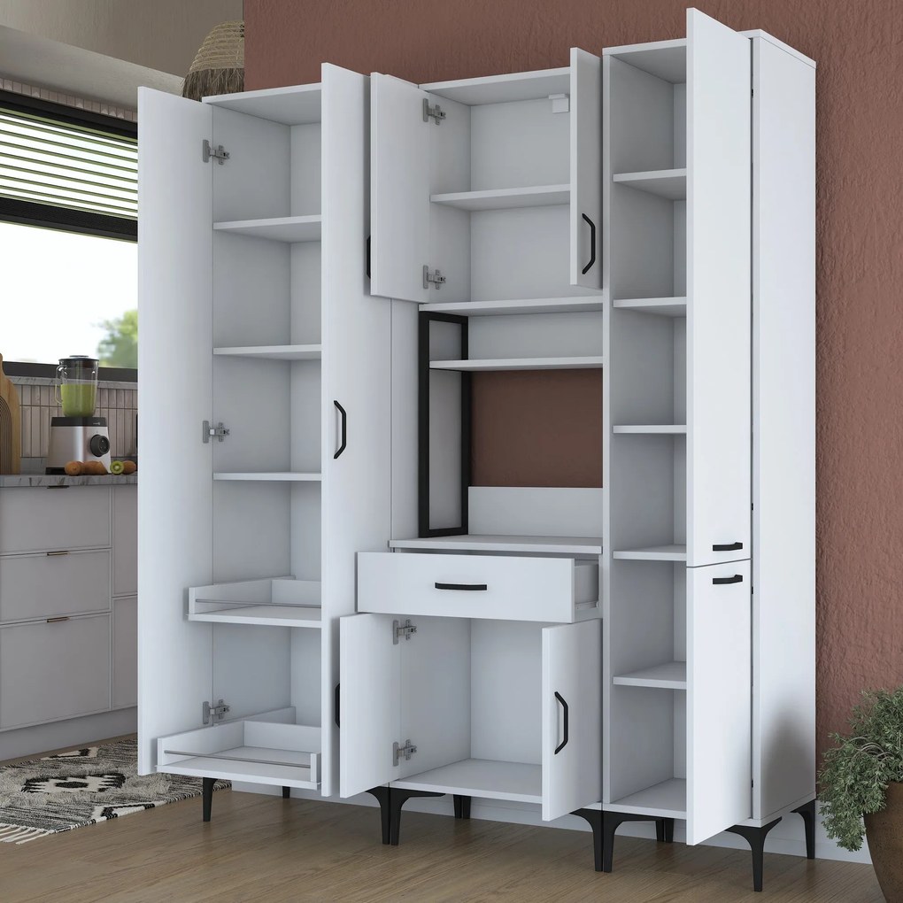 Armário Alto de Cozinha "Stella " - Branco - Design Moderno