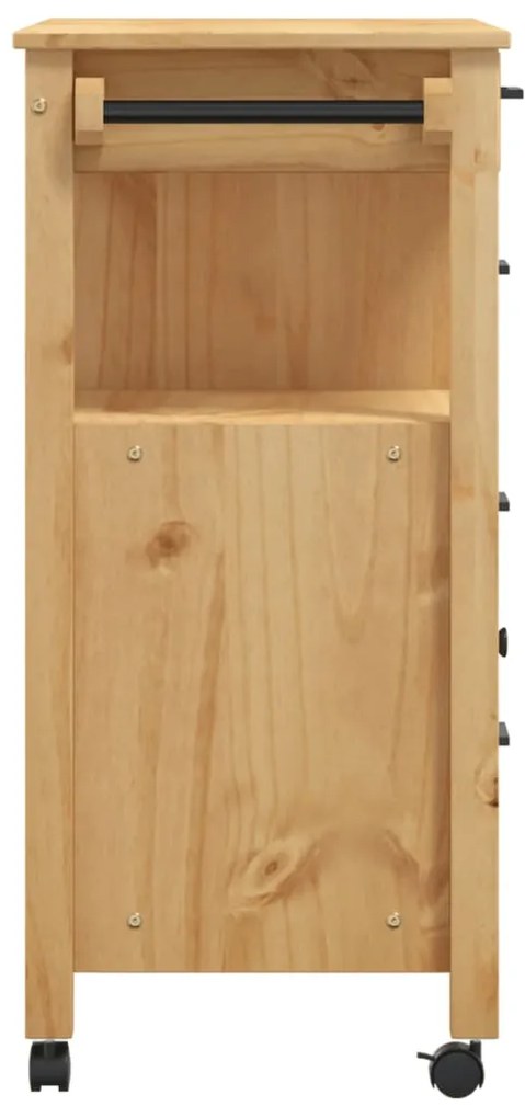 Carrinho de cozinha MONZA 84x40x90 cm madeira de pinho maciça
