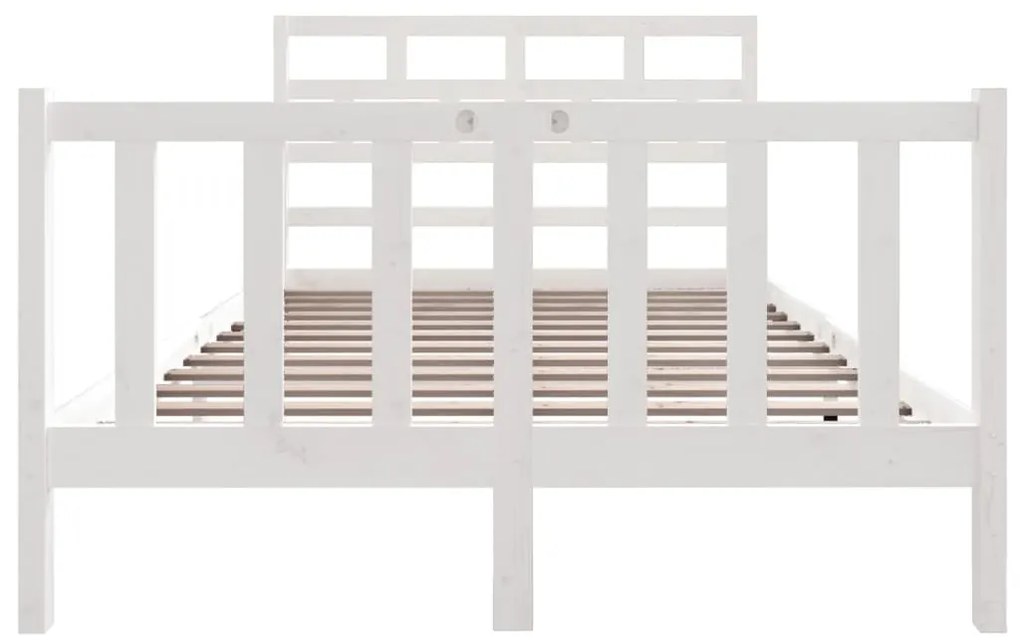 Estrutura de cama pequena casal 120x190 cm pinho maciço branco