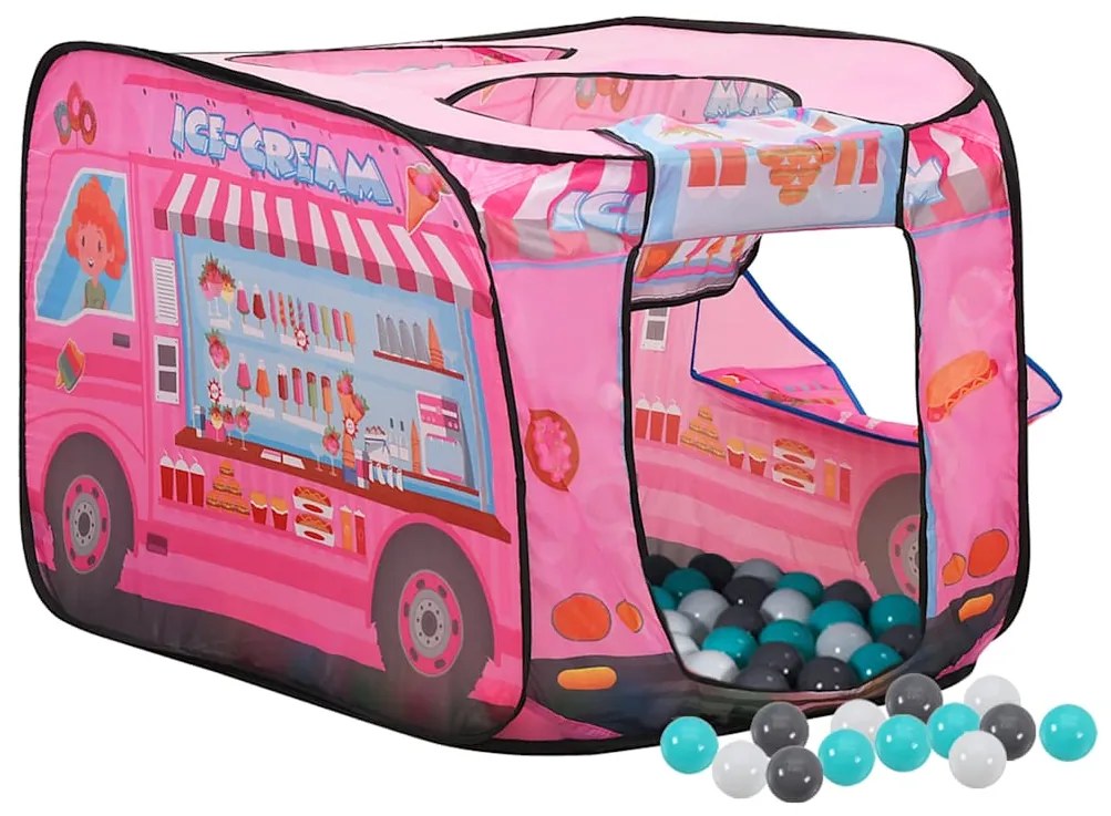 Tenda de brincar infantil com 250 bolas 70x112x70 cm rosa