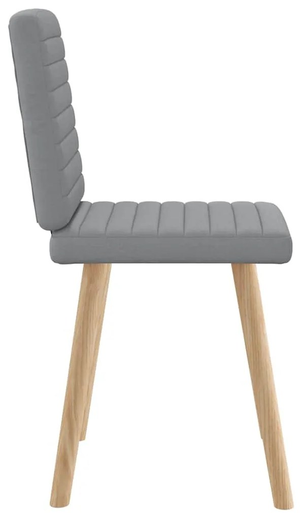 Cadeiras de jantar 2 pcs tecido cinzento-claro