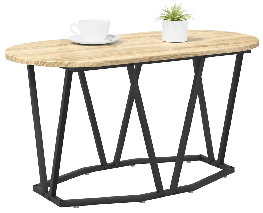 Mesa de Centro em Carvalho Sonoma 80x40x40,5 cm, Madeira Revestida e M