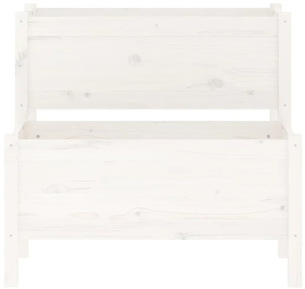 Vaso/floreira 84,5x84x75 cm madeira de pinho maciça branco