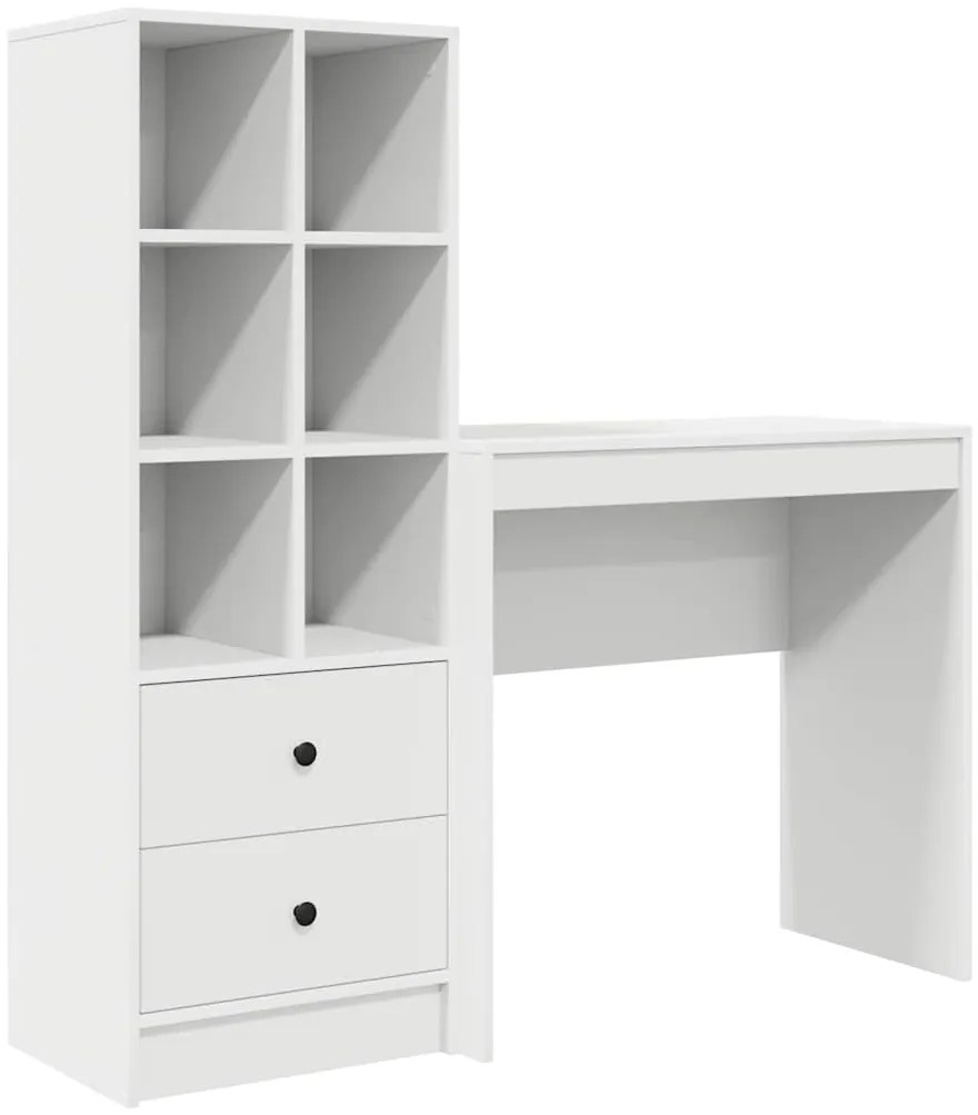 Mesa com Armazenamento Branca Madeira Engenheirada