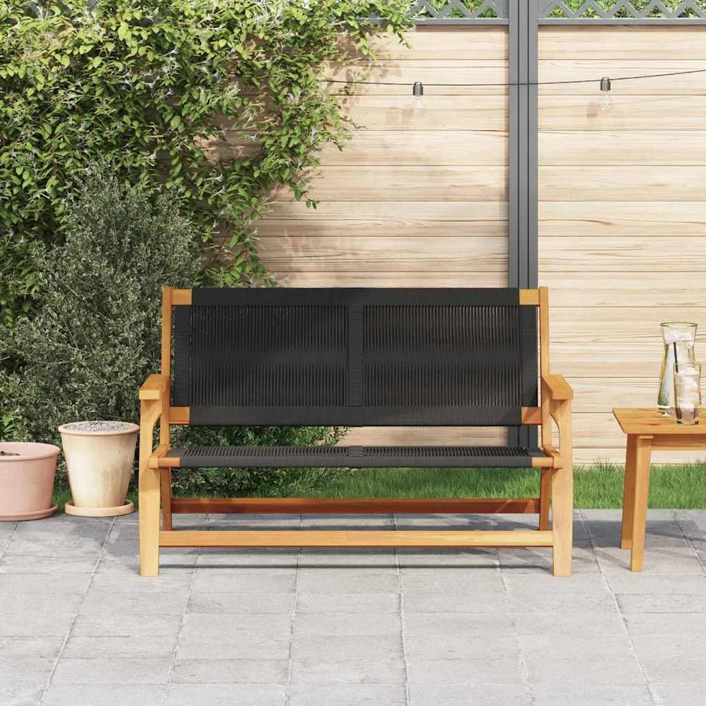 Banco de Jardim Preto 76x122x73 cm Madeira Maciça de Acácia