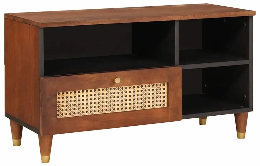 vidaXL Gabinete para TV com gaveta Castanho 80 x 33,5 x 46 cm