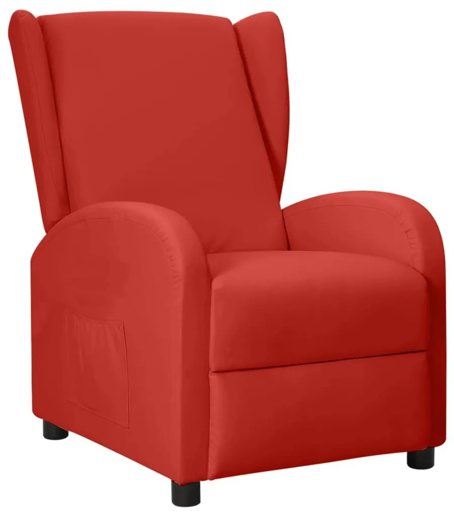 342329 vidaXL Poltrona reclinável couro artificial vermelho tinto