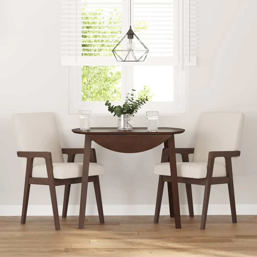 Cadeiras de jantar com almofadões 2 pcs madeira maciça castanho