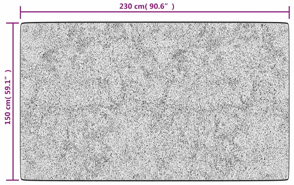 Tapete lavável antiderrapante 150x230 cm branco e preto