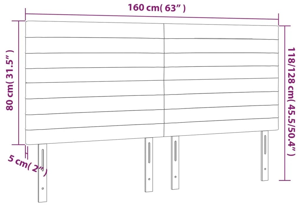 Cabeceira de cama 4 pcs tecido 80x5x78/88 cm cinzento-escuro