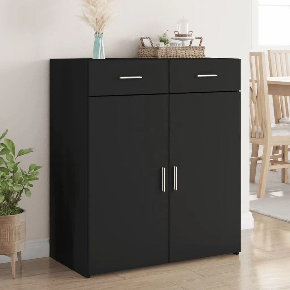 vidaXL Aparador 80x42,5x93 cm derivados de madeira preto