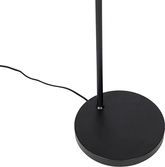 Candeeiro de pé design preto com dourado e vidro fumê - Zuzanna