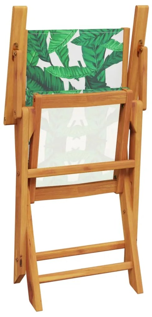 3 pcs conjunto de bistrô tecido/madeira maciça padrão folhas