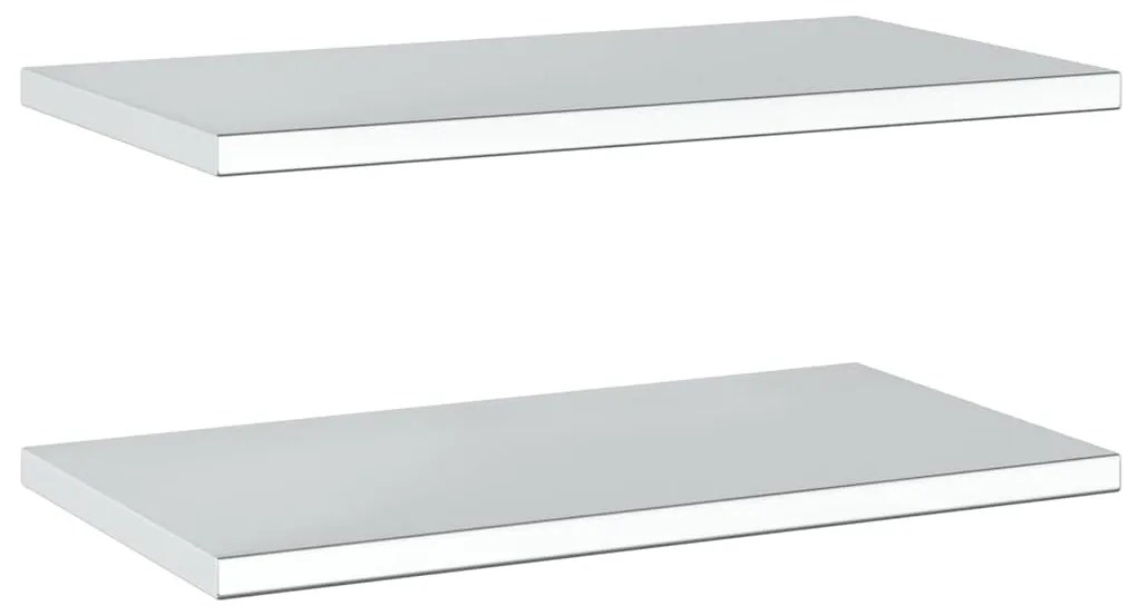 Prateleiras de parede 2 pcs 75x40x3 cm aço inoxidável prateado