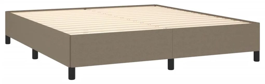 Cama sem colchão 160x200 cm tecido castanho-acinzentado