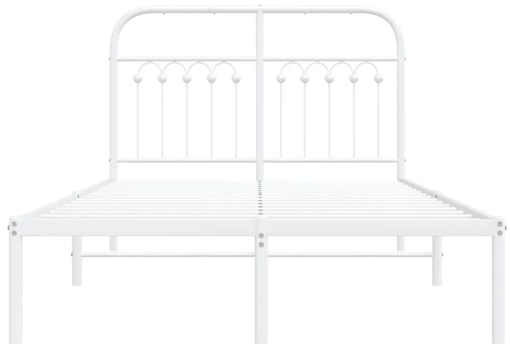 Estrutura de cama com cabeceira 120x200 cm metal branco