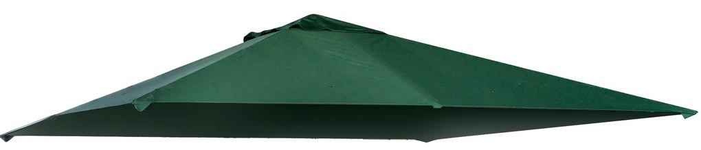 Cobertura de Substituição de 3x3m para Pérgola de Jardim com 8 Orifícios de Drenagem e Ventilação Verde