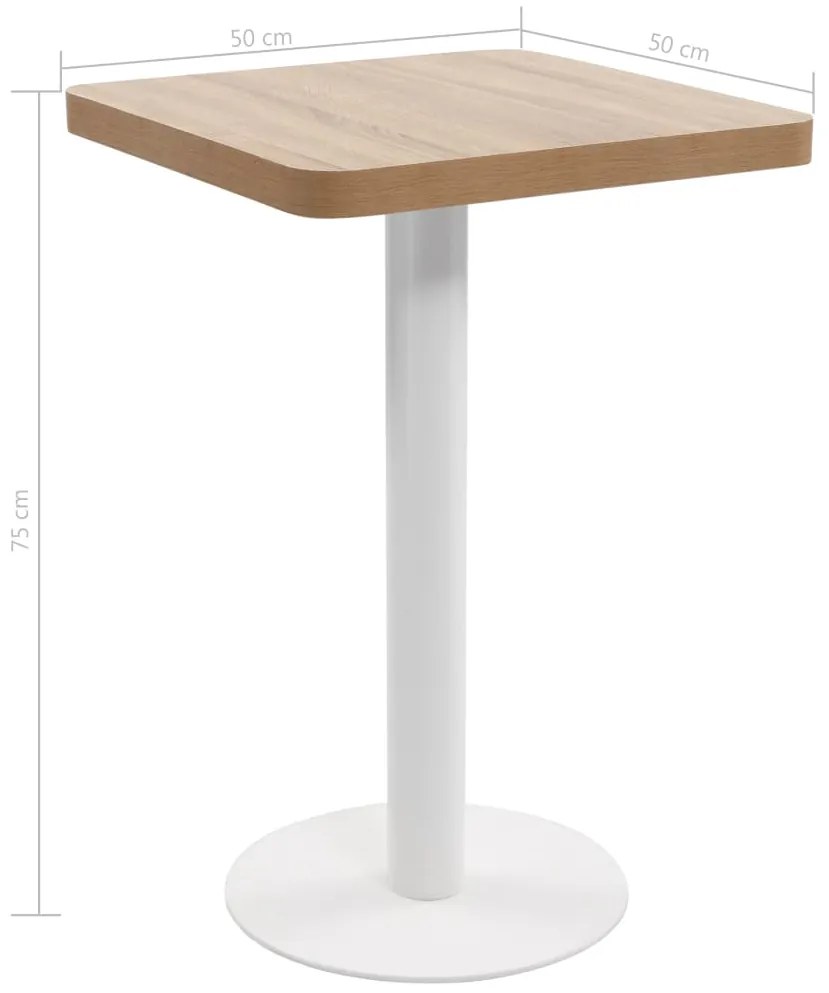 Mesa bistrô 50x50 cm MDF castanho-claro