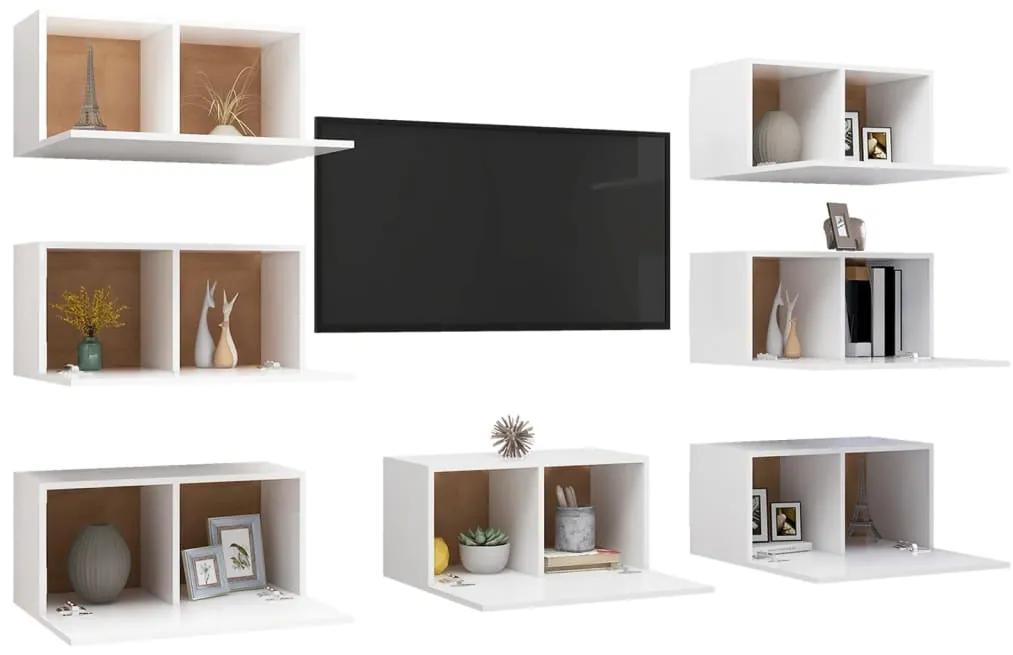 Móveis de TV 7 pcs 30,5x30x60 cm contraplacado branco