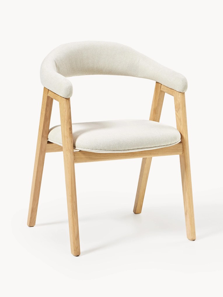 Cadeira de jantar estofada com braços Nik