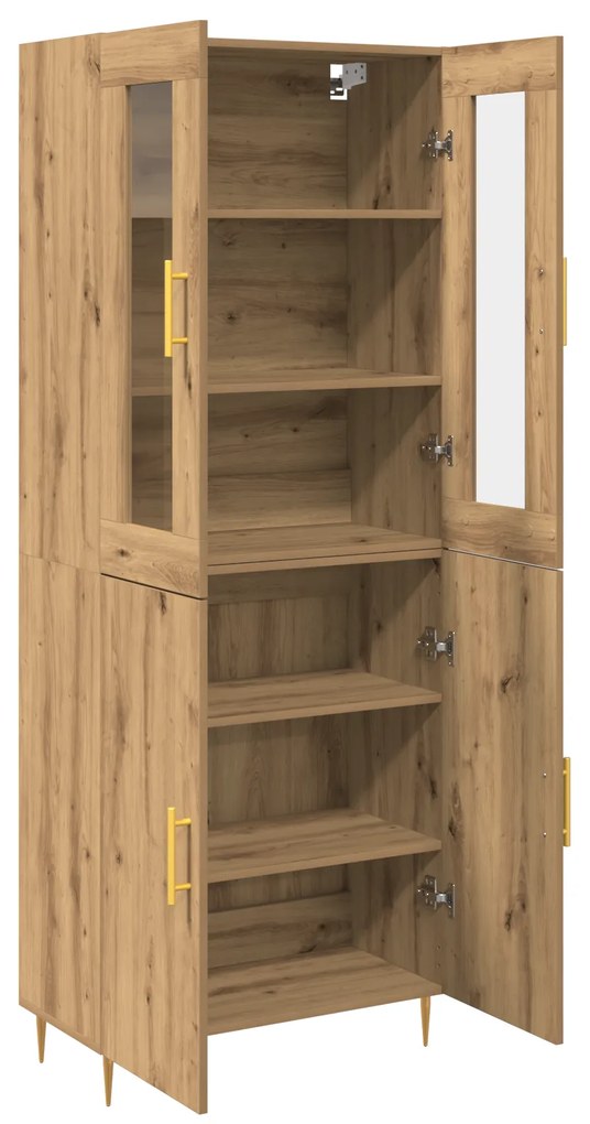Highboard Artesanal de Carvalho 69.5x34x180 cm Madeira engenheirada