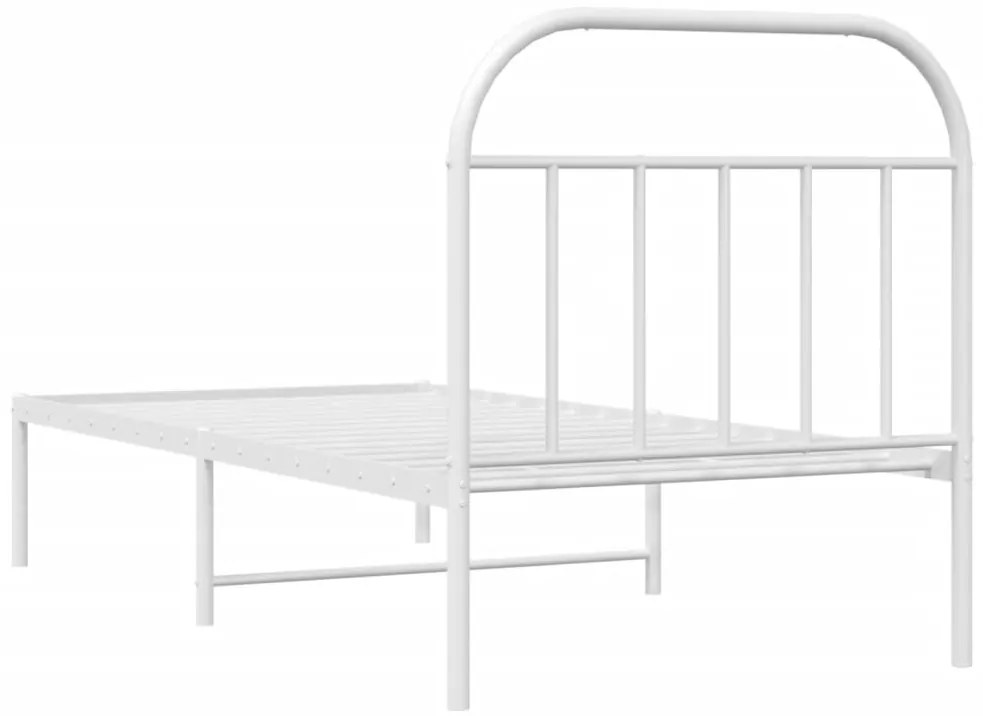 Estrutura de cama com cabeceira 90x190 cm metal branco