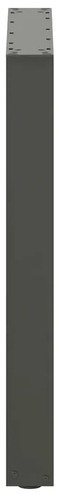 Pés para mesa de jantar em formato de U, 2 peças, antracite, 60x(72-73