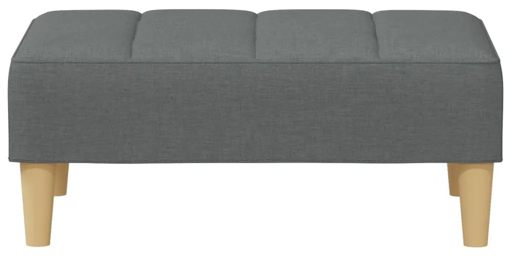Sofá-cama de 2 lugares c/ apoio de pés tecido cinzento-escuro