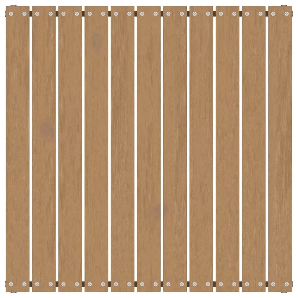 2pcs conj lounge jardim c/ almofadões pinho maciço castanho-mel