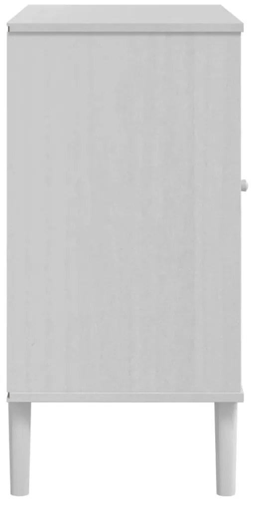 Aparador SENJA aspeto de vime 80x40x80 cm pinho maciço branco
