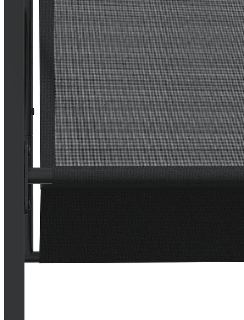 17 pcs conjunto de jantar para jardim textilene preto