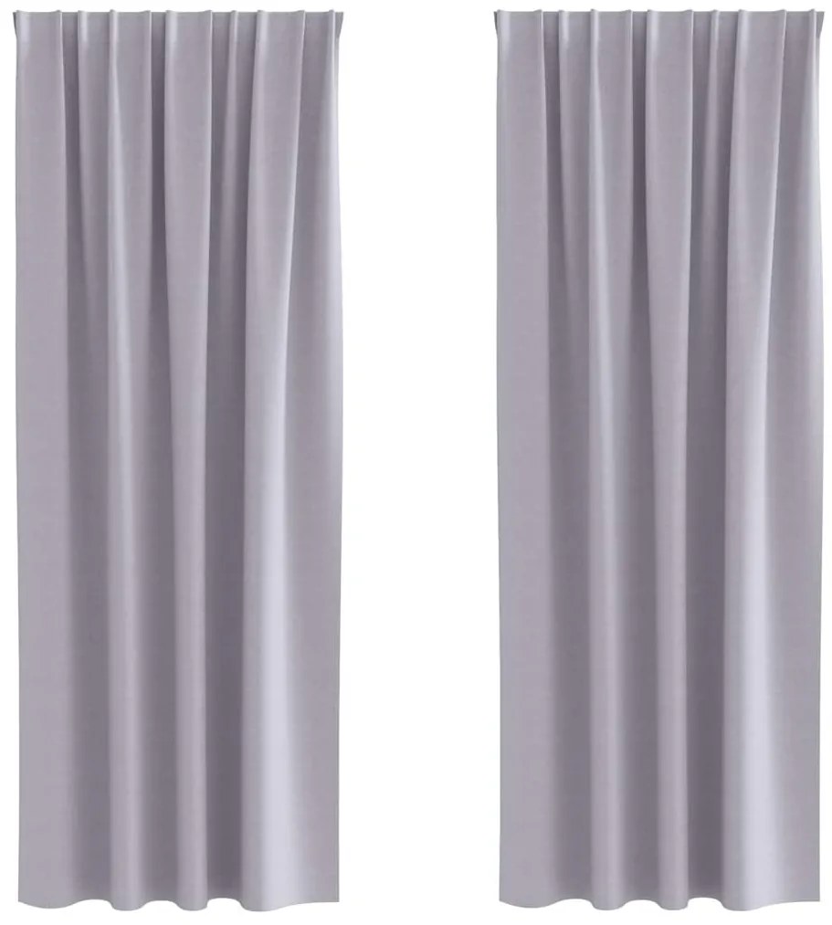 Cortinas 2 pcs Cinza Metálico 245 x 140 cm Poliéster