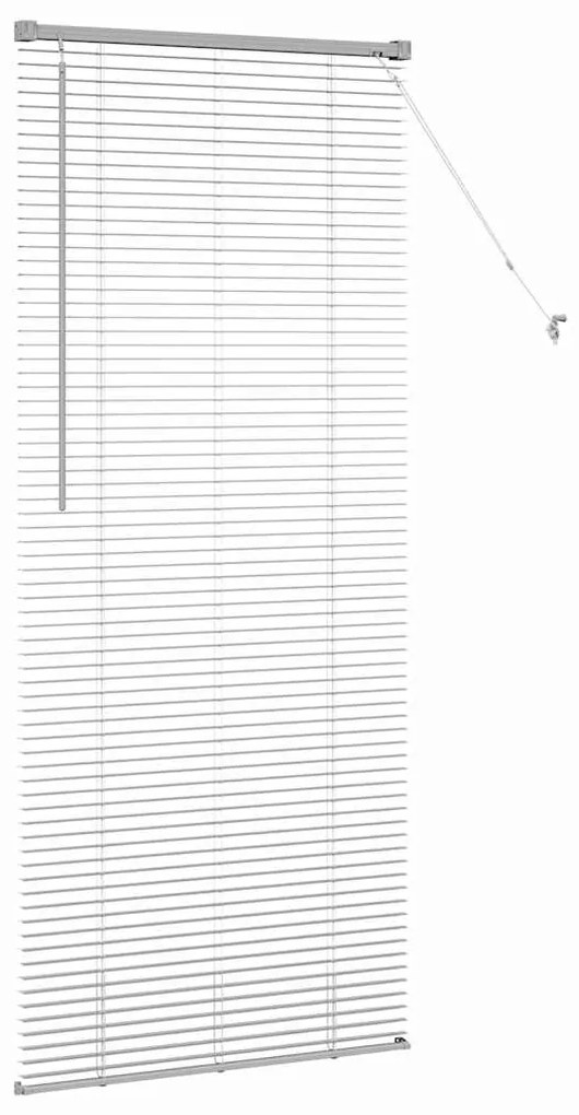 Persiana de Janela com cortinas Manual Prata 80 x 130 cm Alumínio