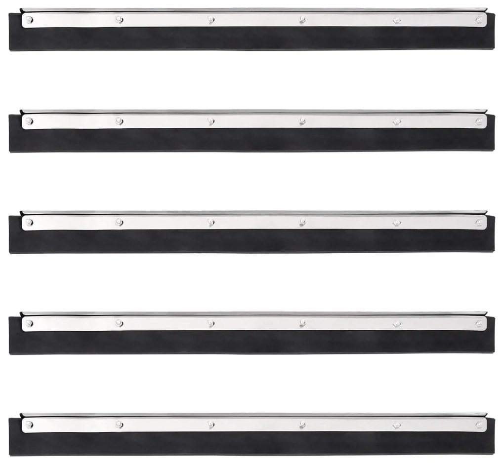 vidaXL Cabeças de rodo de chão 5 pcs 45,5x2x5 cm aço e borracha