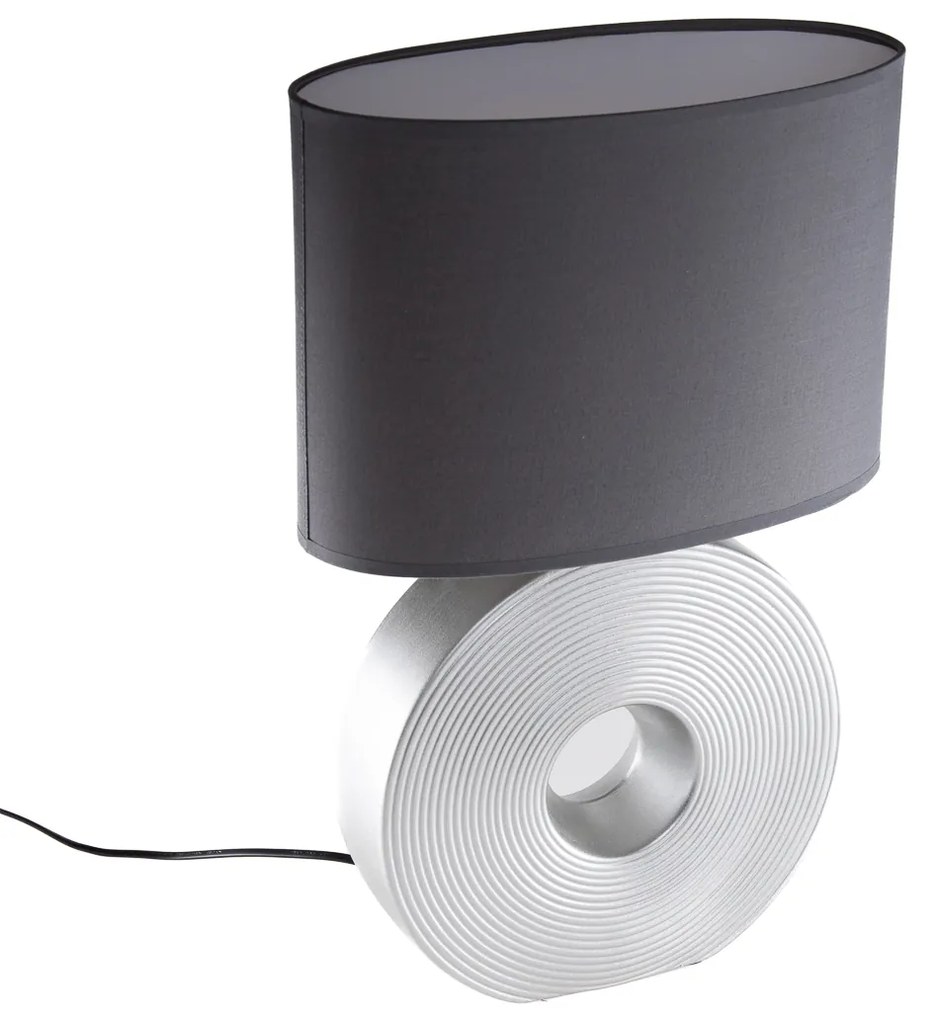Candeeiro de mesa clássico cinzento com aço - Ollo Clássico / Antigo