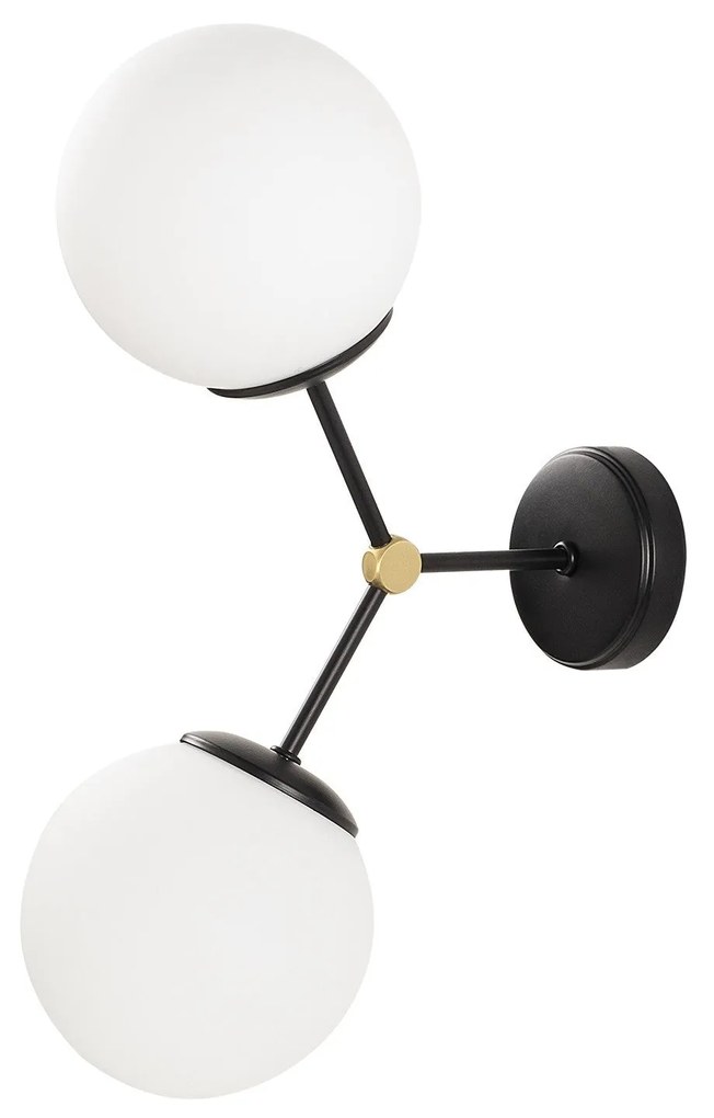 Candeeiro de Parede Damar – Preto e Branco – 28 x 15 cm