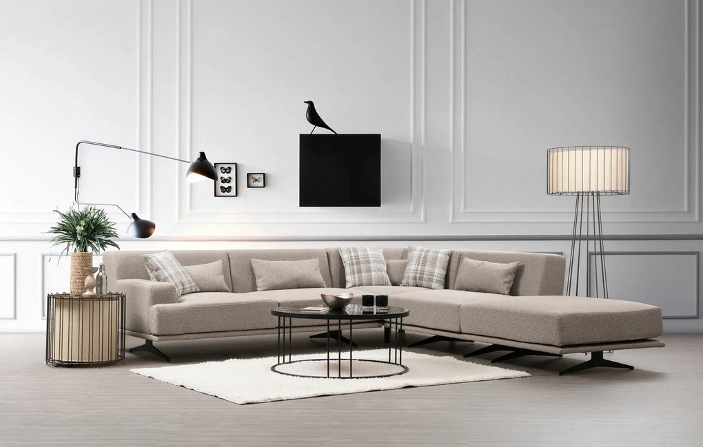 Sofá de Canto Bentley – Bege – 302 cm x 80 cm x 302 cm