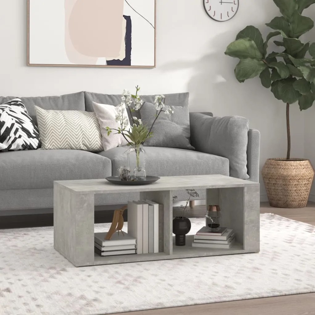 Mesa de centro 100x50x36 cm derivados madeira cinzento cimento