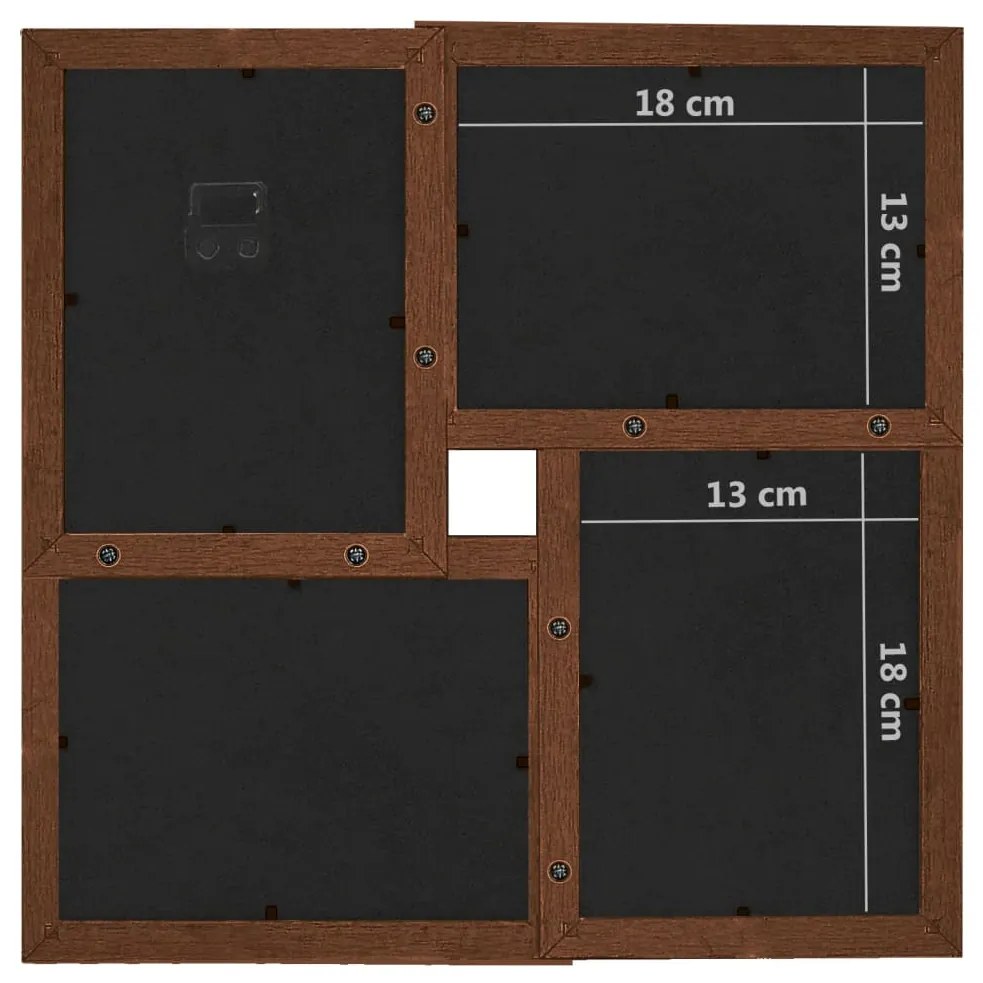 Moldura para 24 (13x18 cm) fotografias MDF castanho-escuro