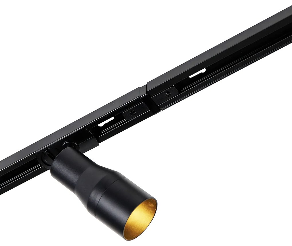 Sistema de iluminação de trilho moderno com 5 focos preto 1-fase - Iconic Kohua Moderno
