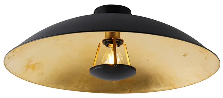 Candeeiro de teto vintage preto com dourado 60 cm - Emilienne