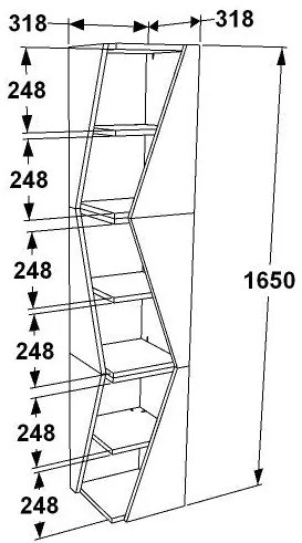 Estante Arrow – Antracite – 31,8 cm x 165 cm x 31,8 cm
