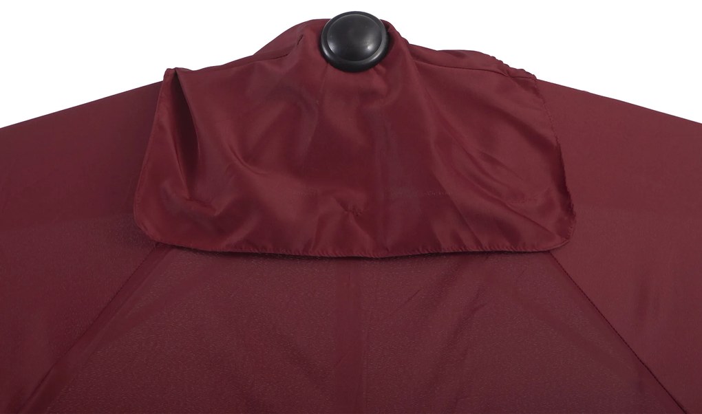 Outsunny Chapéu de Sol Semicircular de Jardim Chapéu de Sol a manivela Resistente à Água e Anti UV para Pátio Terraço 230x130x245cm Vinho