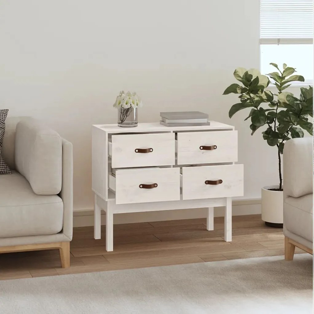 Mesa consola 90x40x78 cm madeira de pinho maciça branco